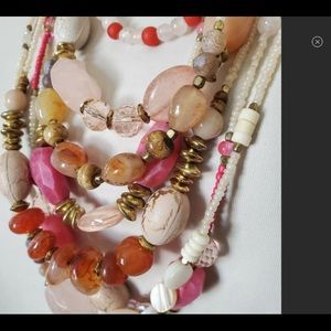 CHICO’S  Multi Strand Necklace Natural Stone